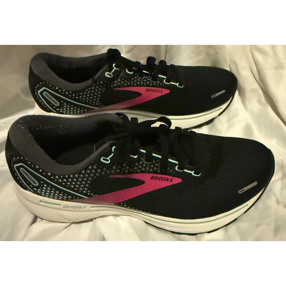 Brooks Ghost 14 Women’s Running Shoes Black Pink Casual Cushion Support Size 9 - Picture 10 of 12